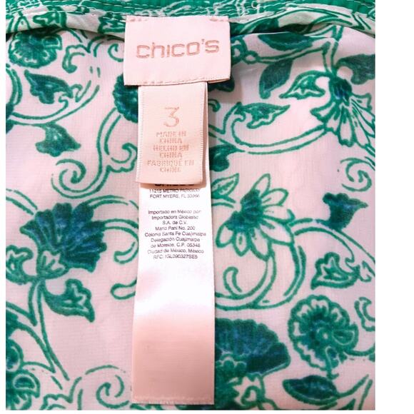 CHICO'S 3 Blouse Top Tunic Swim Cover Up XL Sheer Beaded Sequin Beach Vacation - Picture 6 of 9